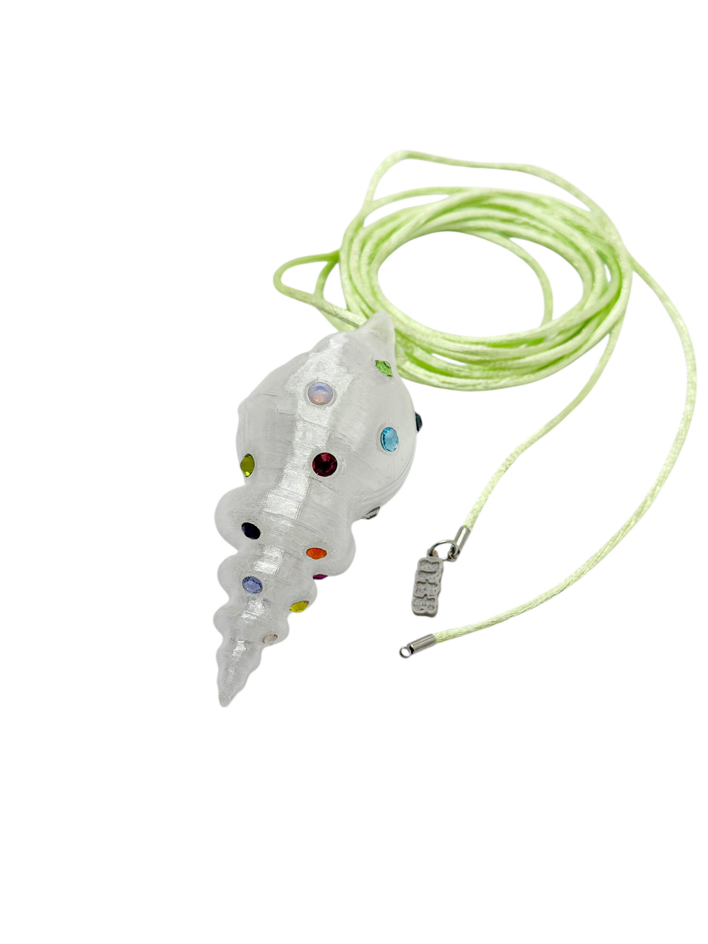 shell necklace transparente con cristales