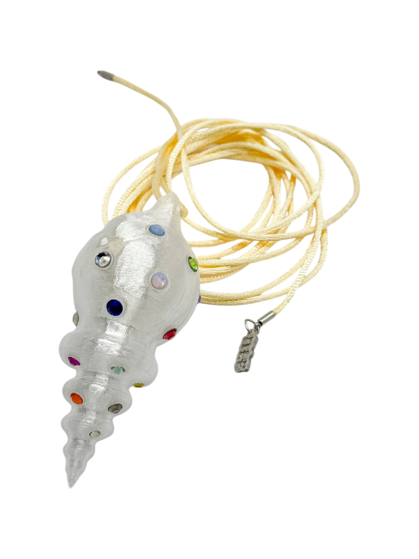 shell necklace transparente con cristales