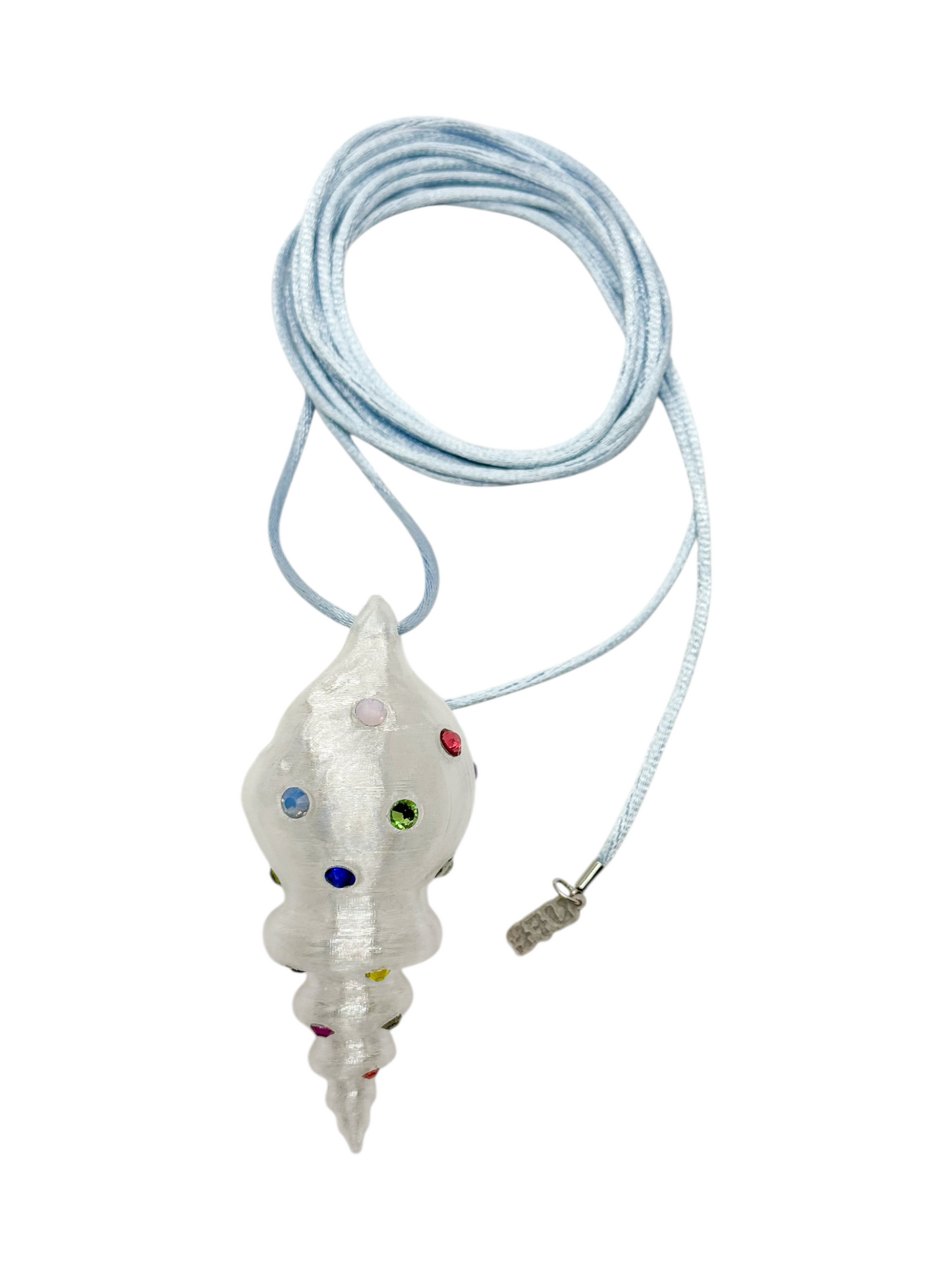 shell necklace transparente con cristales