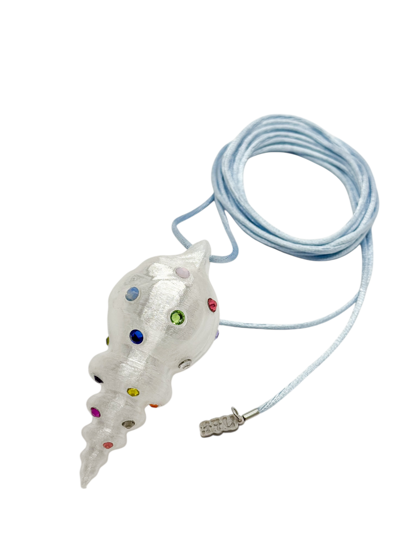 shell necklace transparente con cristales