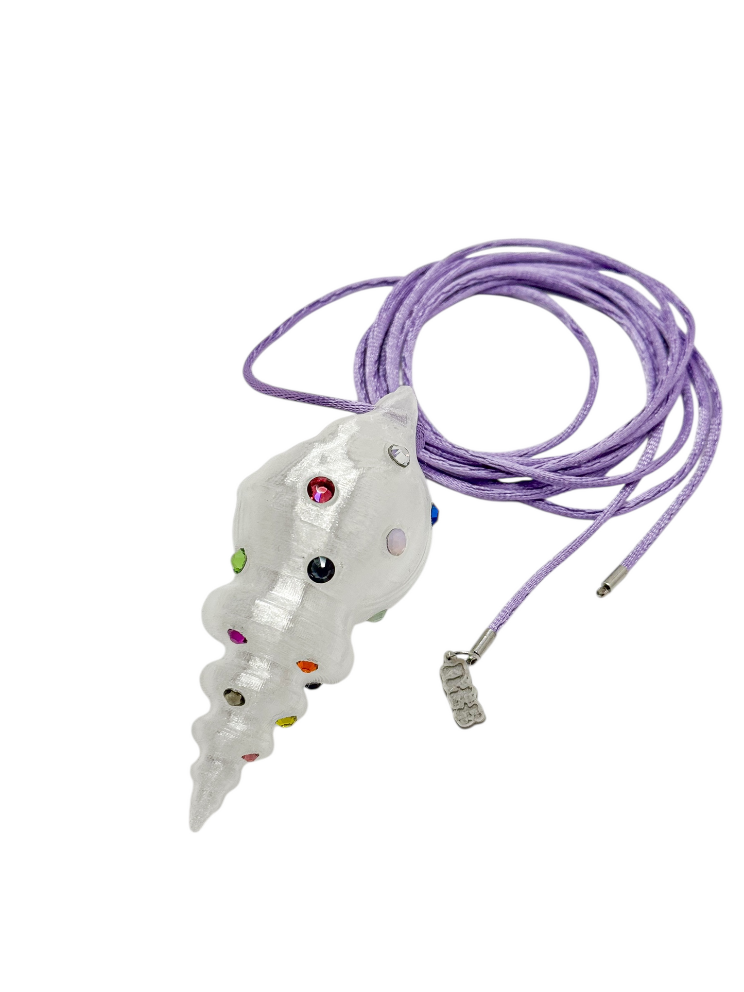 shell necklace transparente con cristales