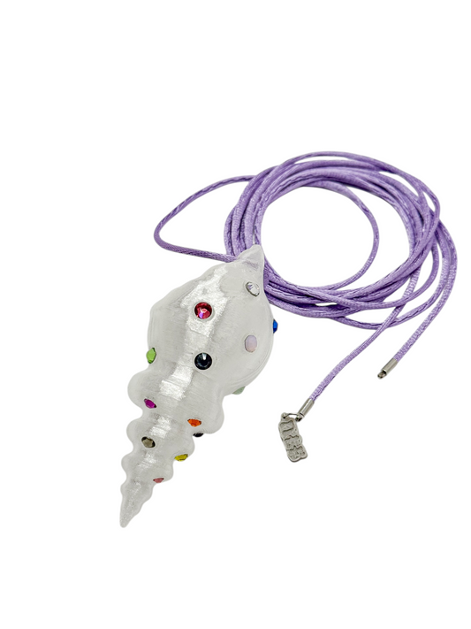 shell necklace transparente con cristales