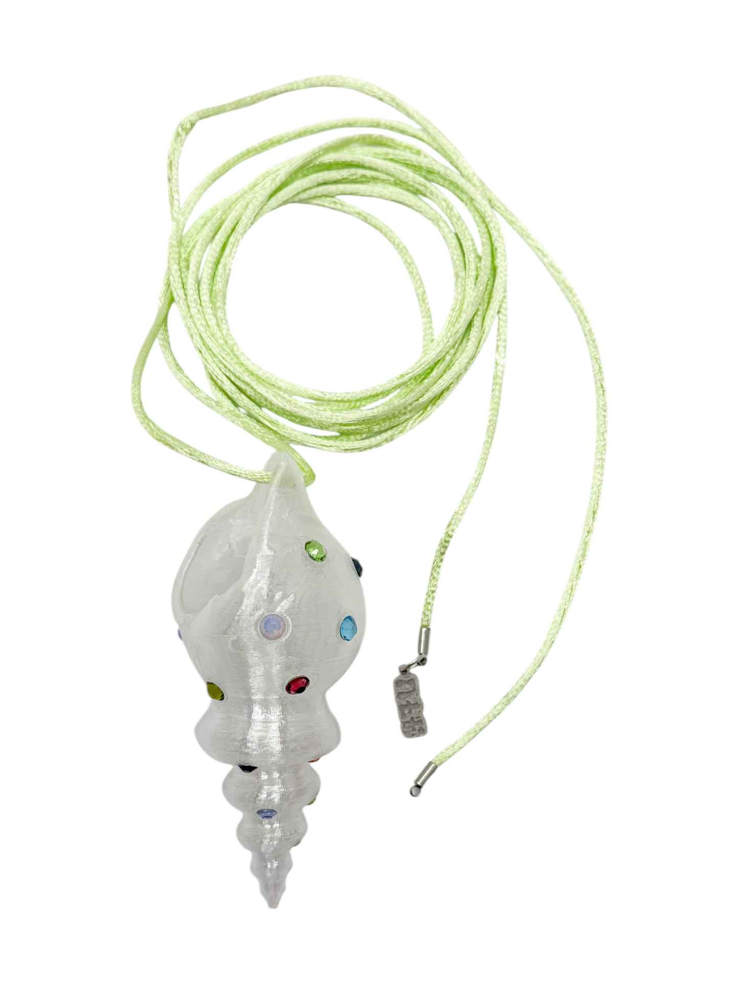 shell necklace transparente con cristales