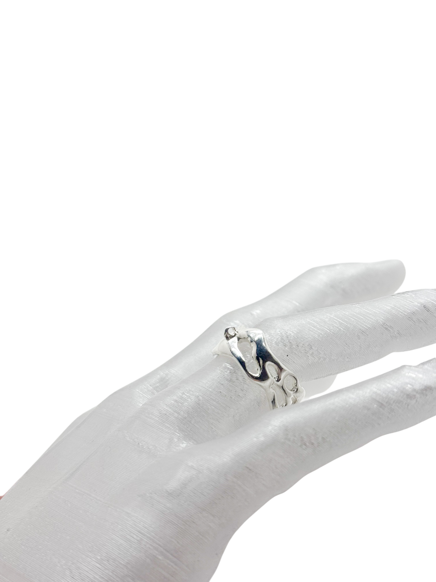 anillo cosmic water silver graduable con argolla