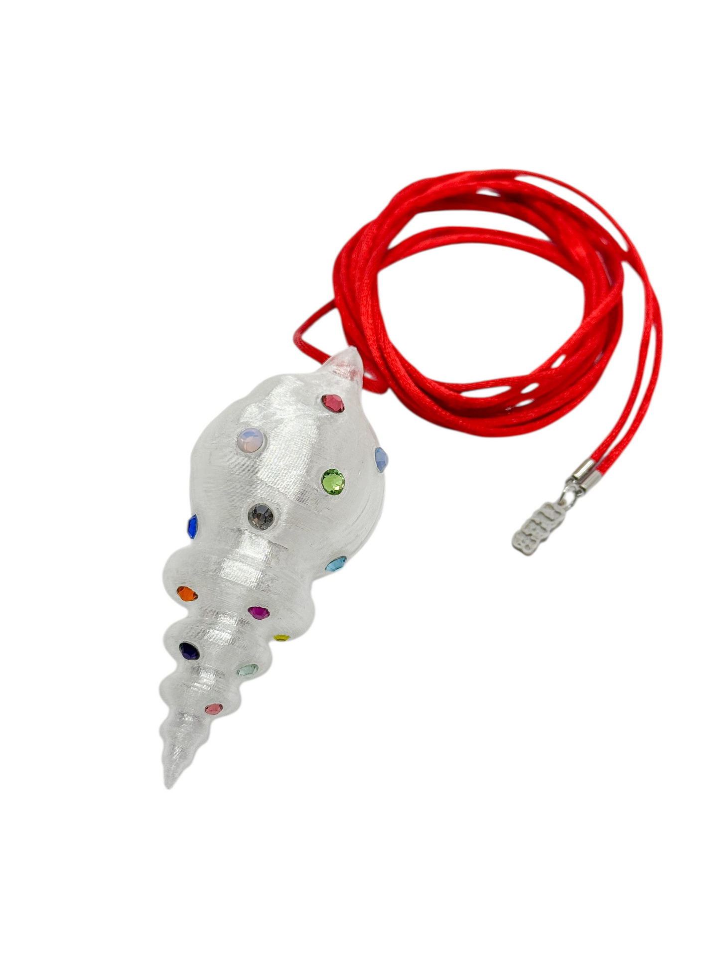 shell necklace transparente con cristales