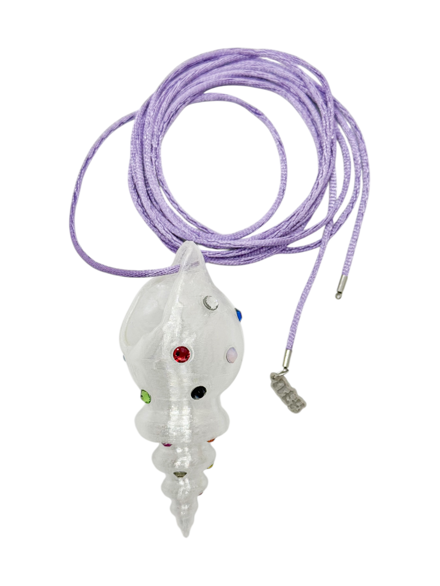 shell necklace transparente con cristales