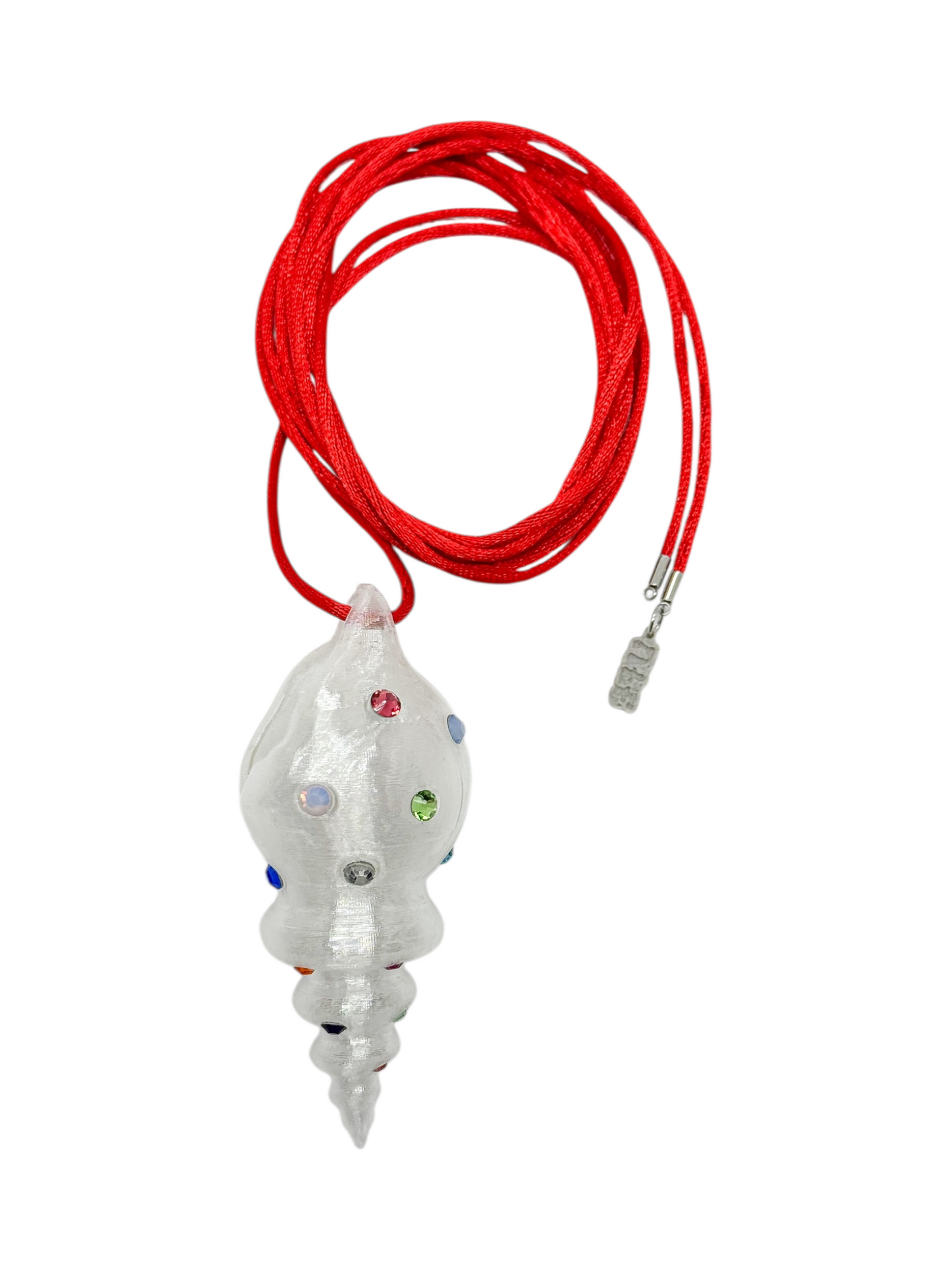 shell necklace transparente con cristales