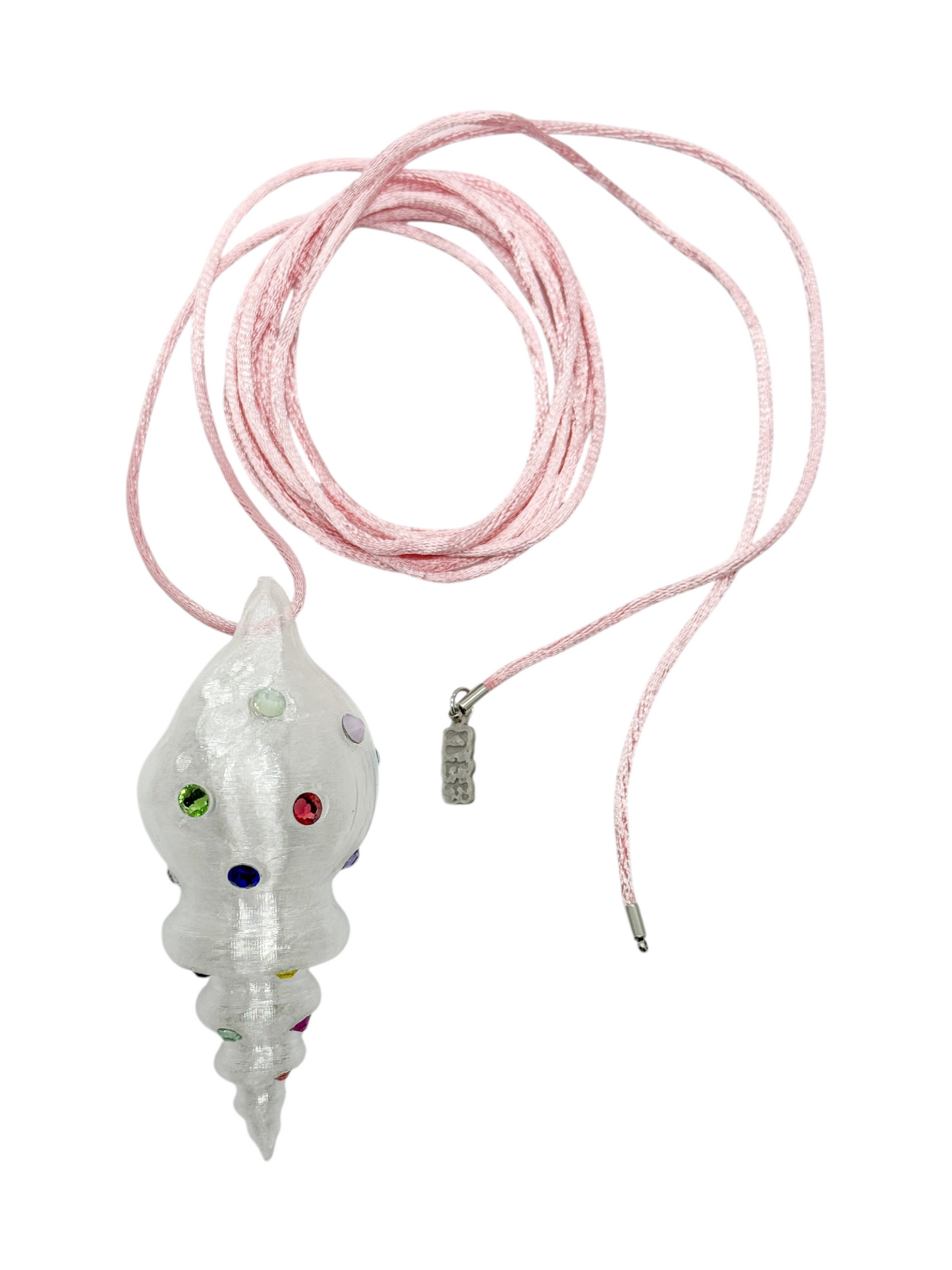 shell necklace transparente con cristales