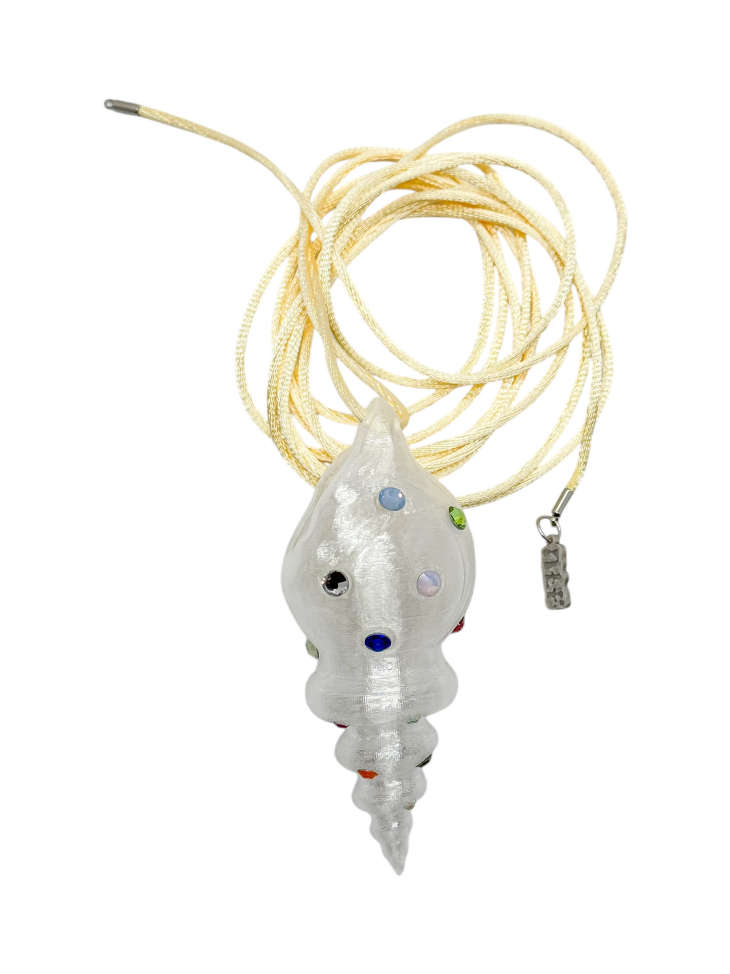 shell necklace transparente con cristales