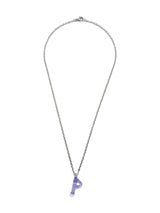 purpple glass necklace 1 letter