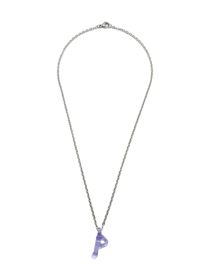 purpple glass necklace 1 letter