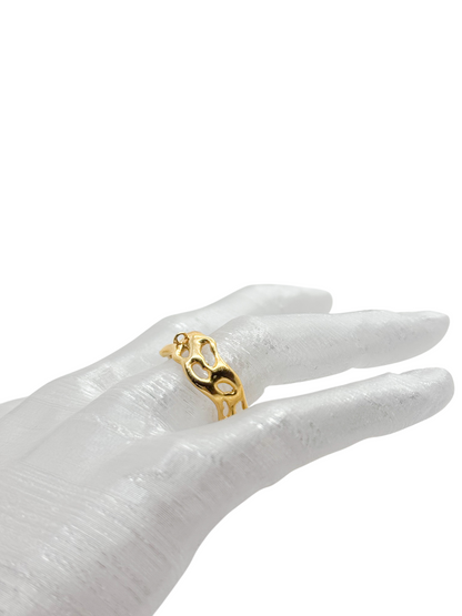 anillo cosmic water gold graduable con argolla