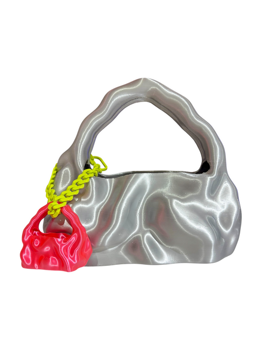 bolso grande cosmic water plateado