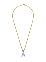 purpple glass necklace 1 letter