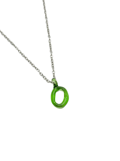 green glass necklace 1 letter