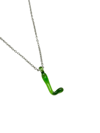 green glass necklace 1 letter