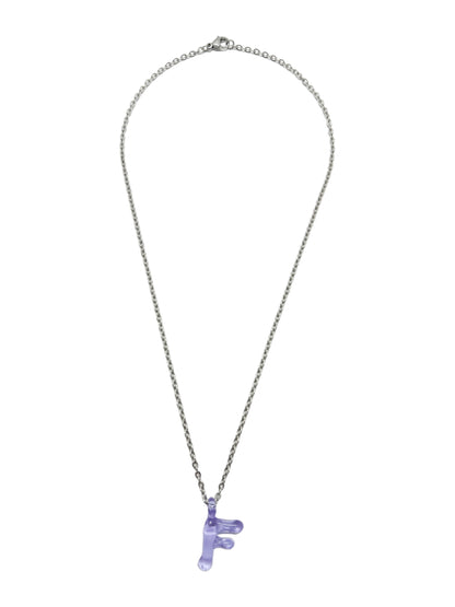 purpple glass necklace 1 letter