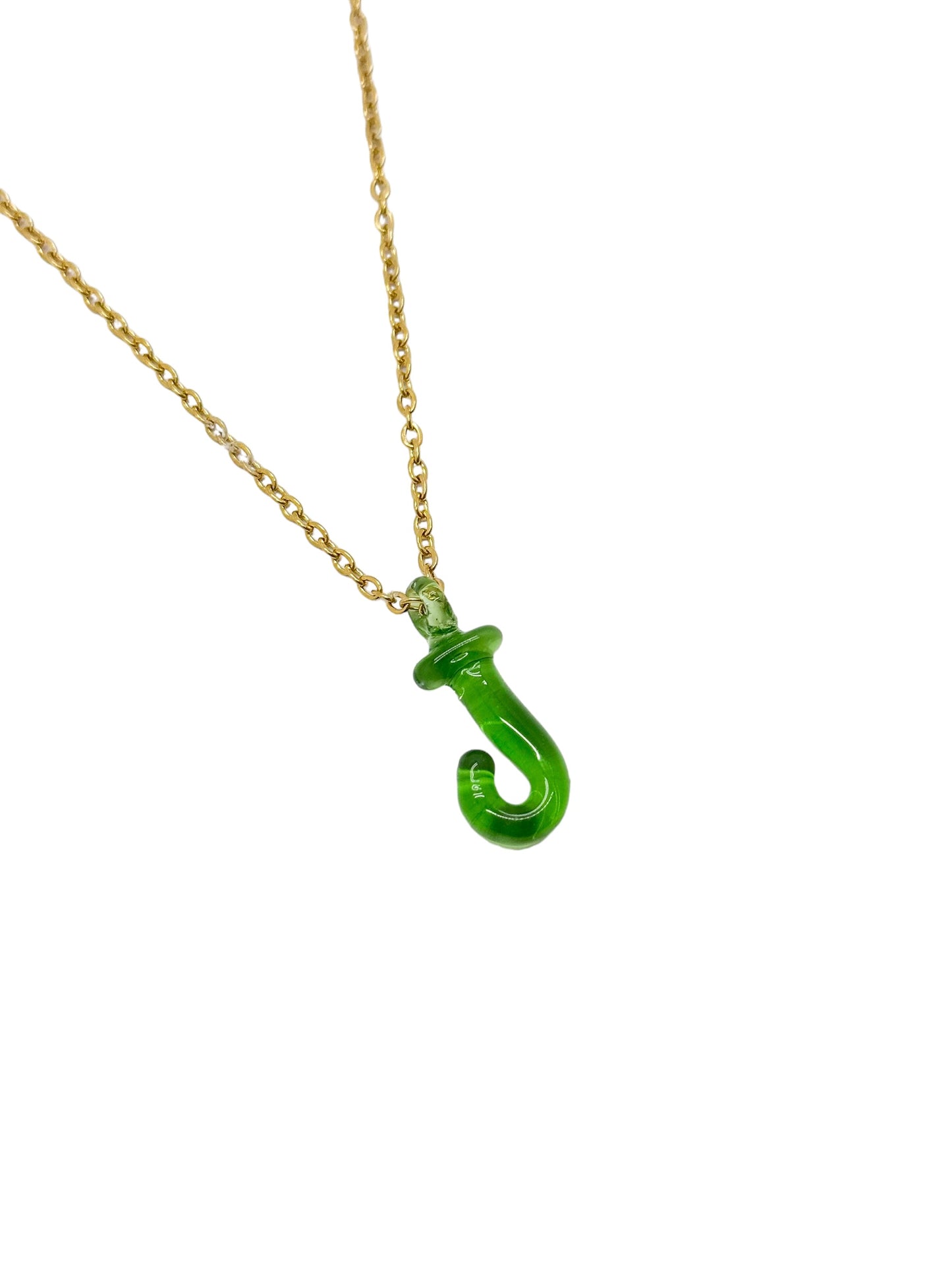 green glass necklace 1 letter