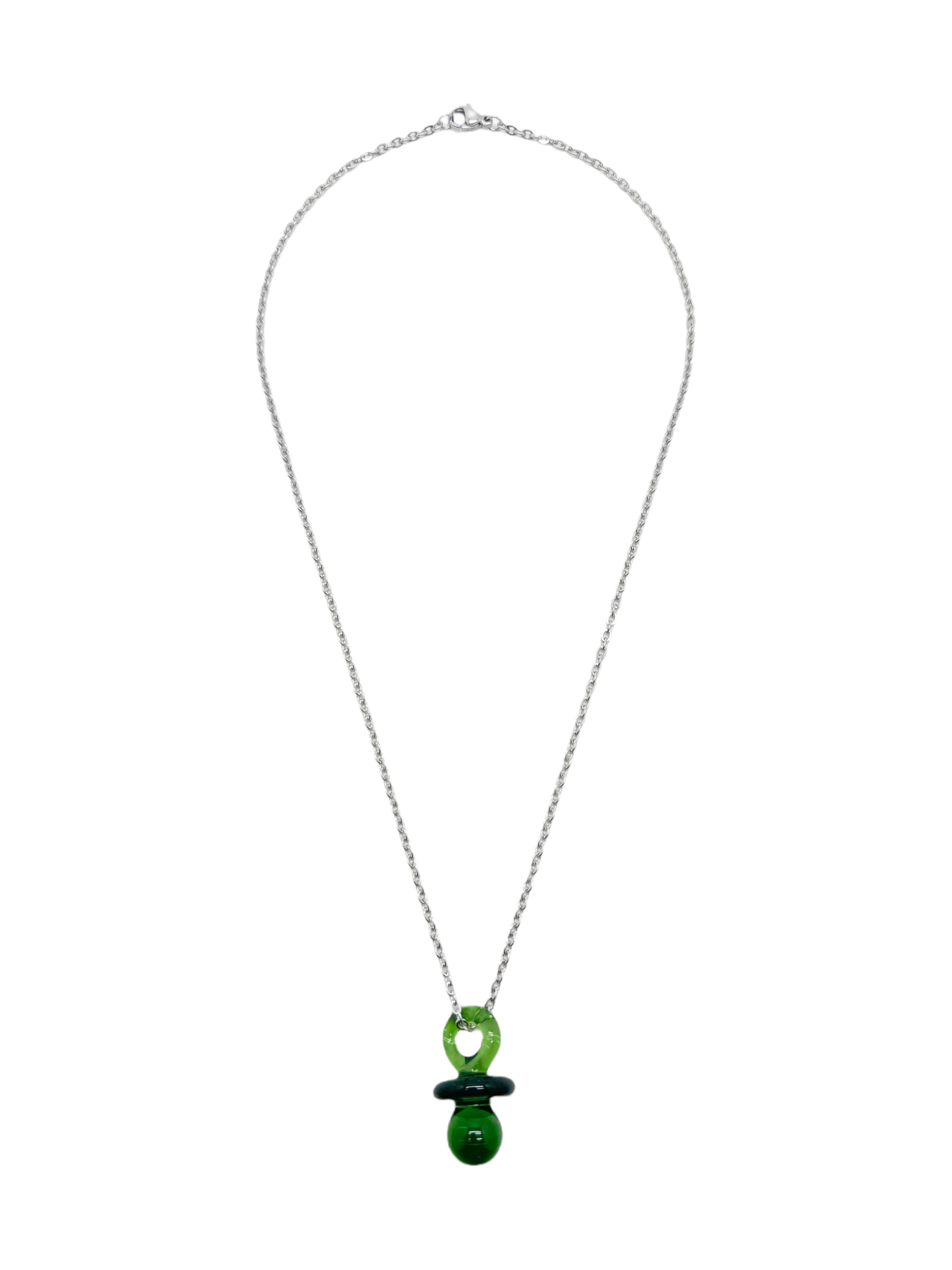 cadena chupo vidrio de la suerte