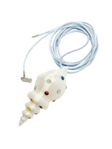 shell necklace blanco silk con cristales