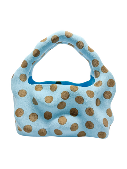 bolso grande cosmic water polka dots baby blue