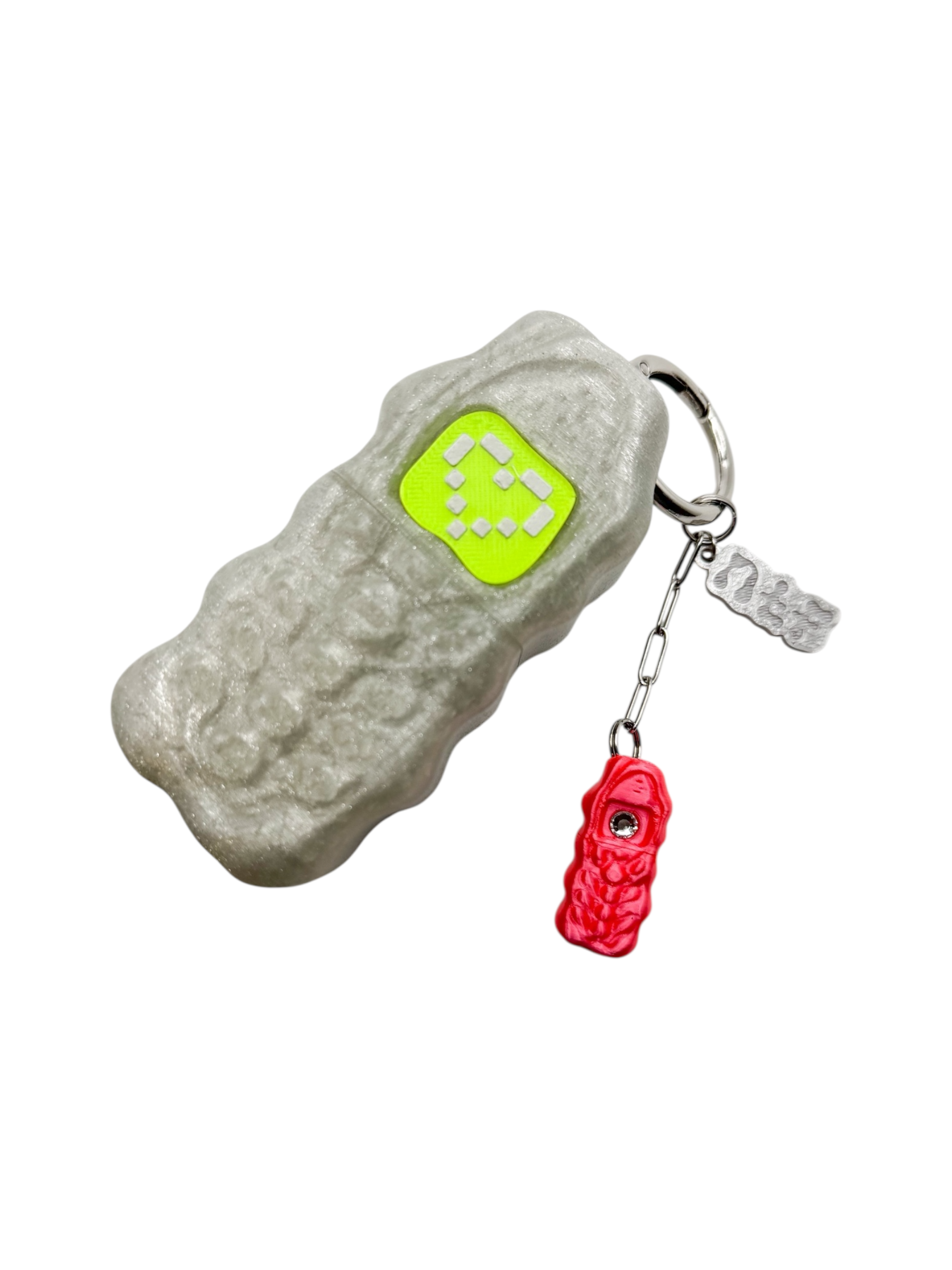 charm not a phone glitter plateado