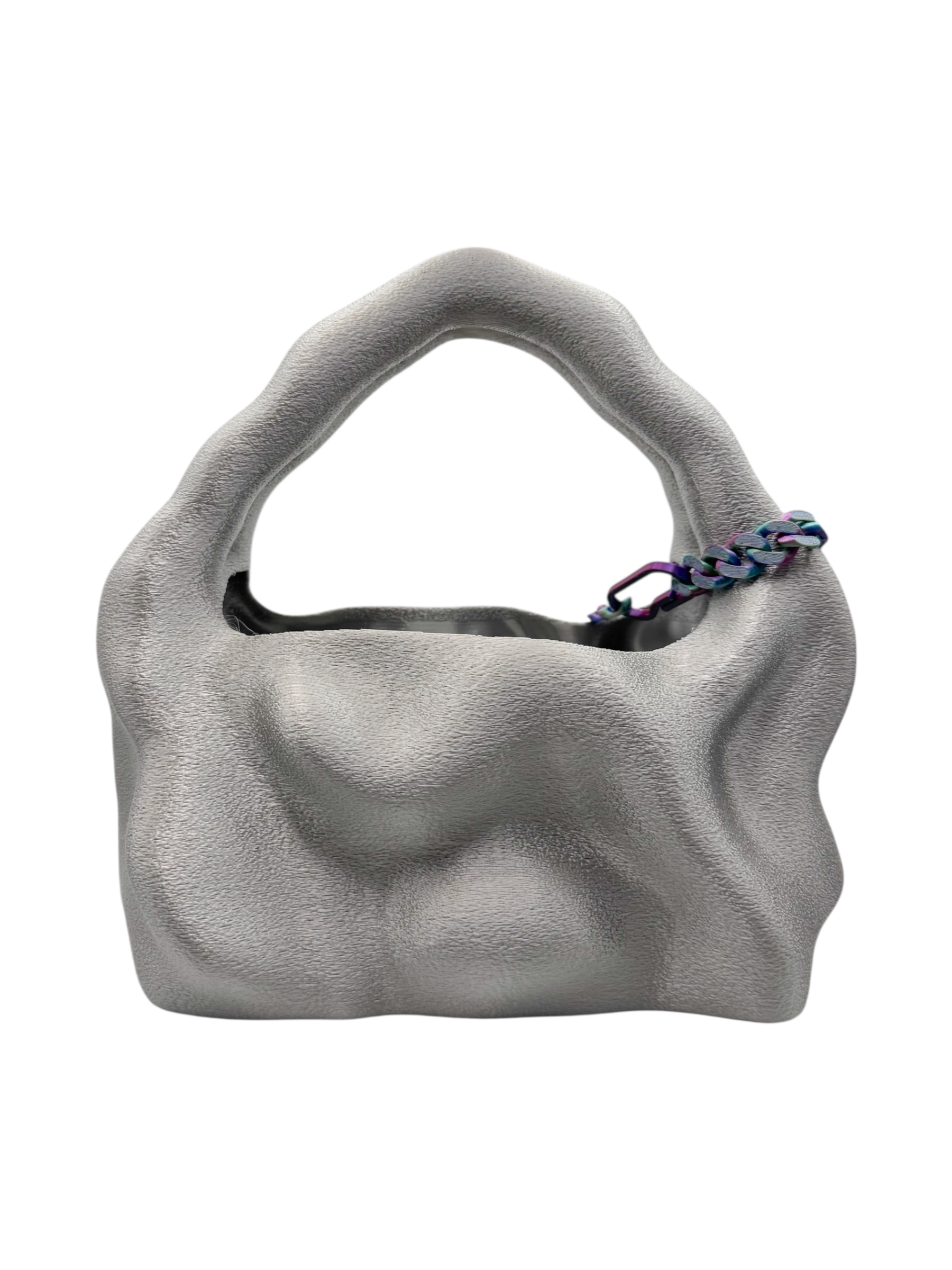 bolso grande cosmic water plateado fuzzy