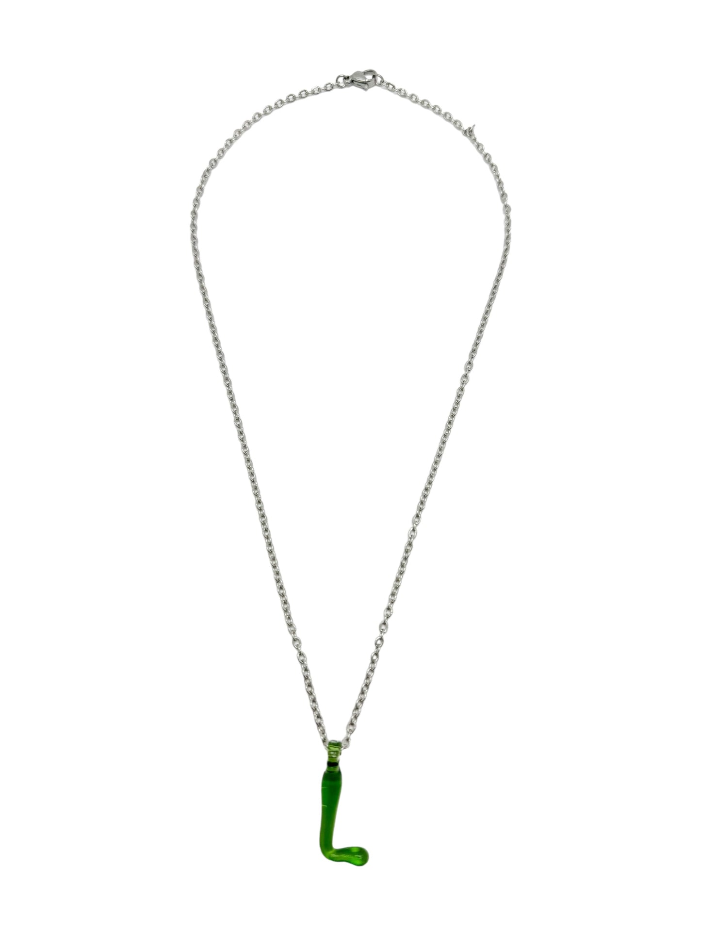 green glass necklace 1 letter