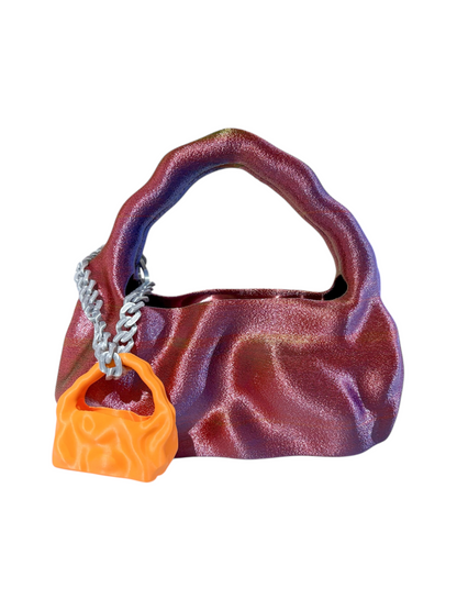 bolso grande cosmic water azul púrpura rosado oro