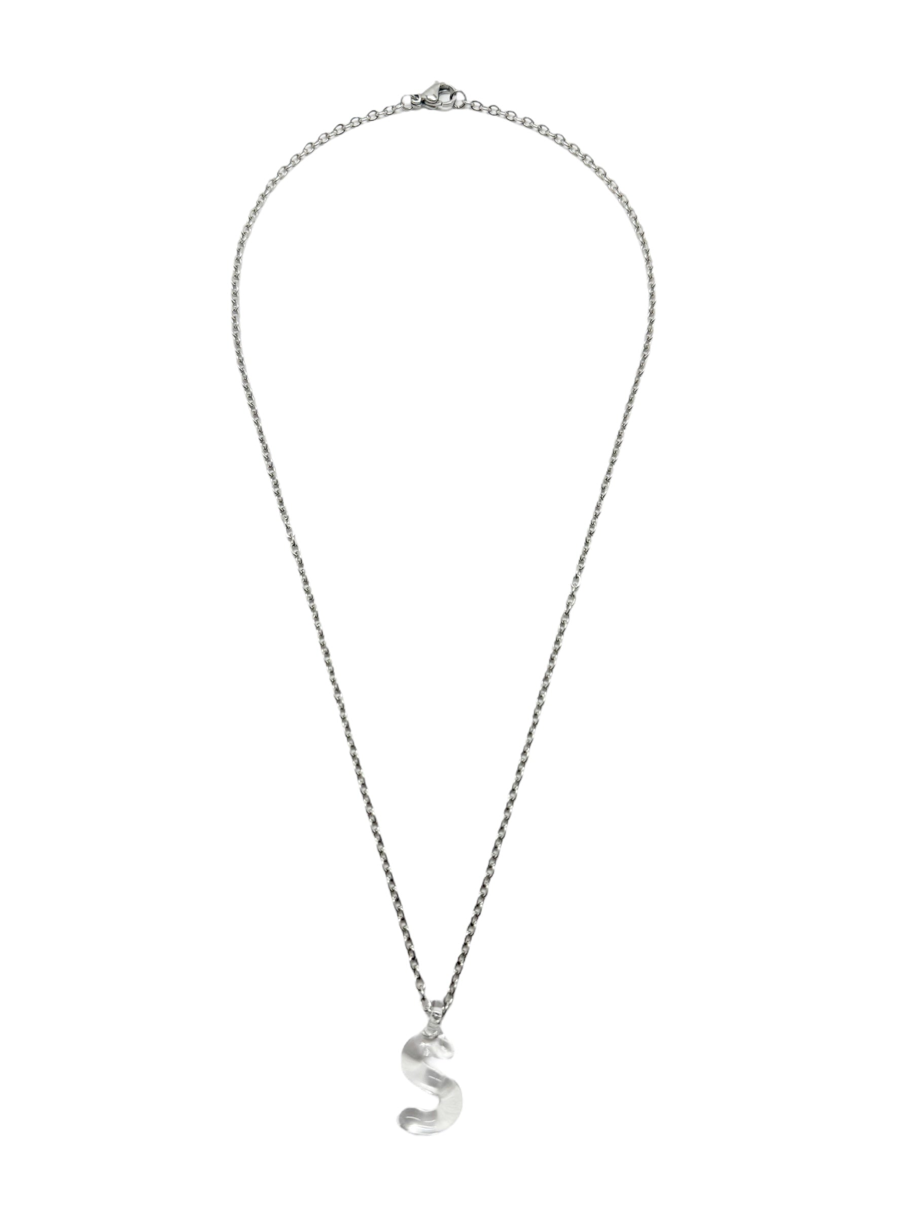 clear glass necklace 1 letter