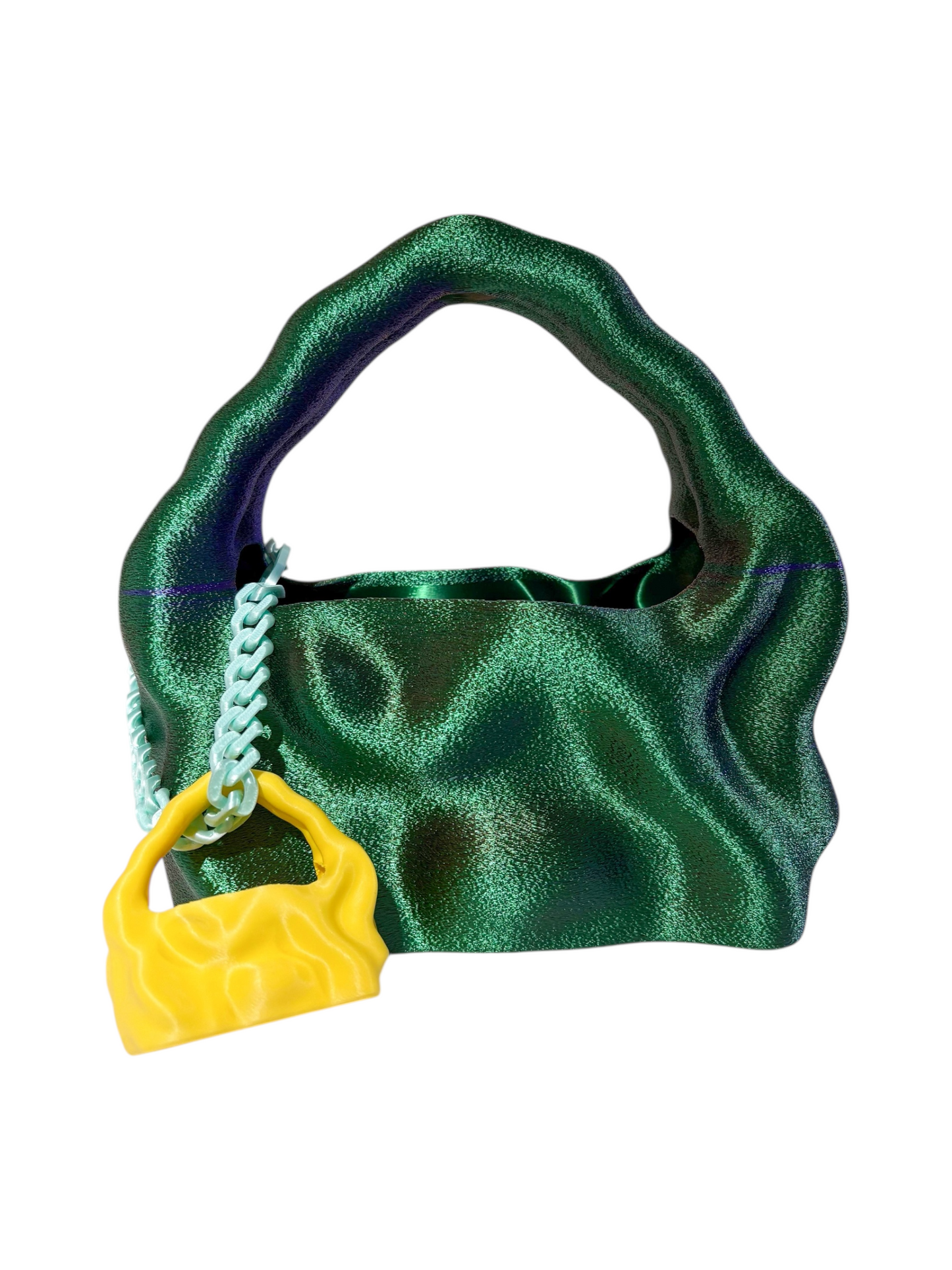 bolso grande cosmic water verde púrpura bronce