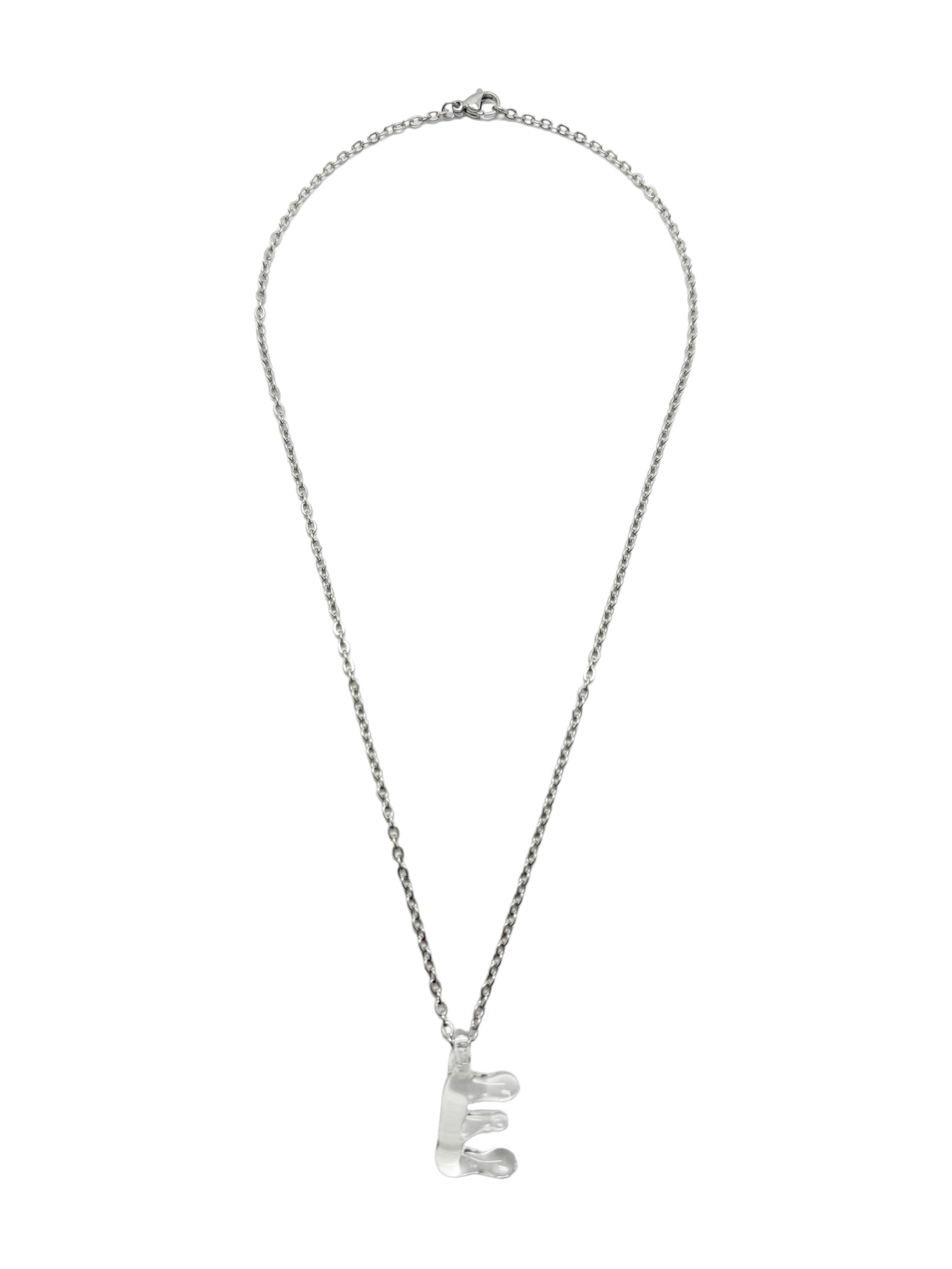 clear glass necklace 1 letter
