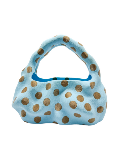 bolso grande cosmic water polka dots baby blue