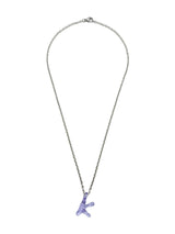 purpple glass necklace 1 letter