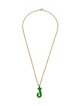 green glass necklace 1 letter