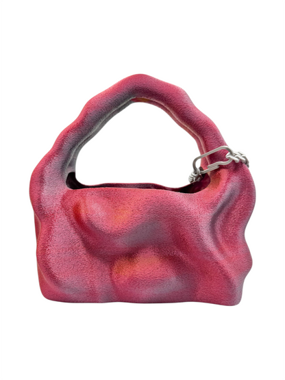 bolso grande cosmic water negro, plateado, fucsia, amarillo