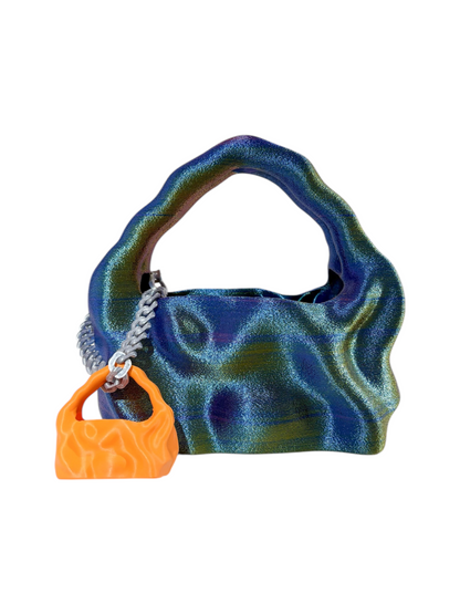 bolso grande cosmic water azul púrpura rosado oro