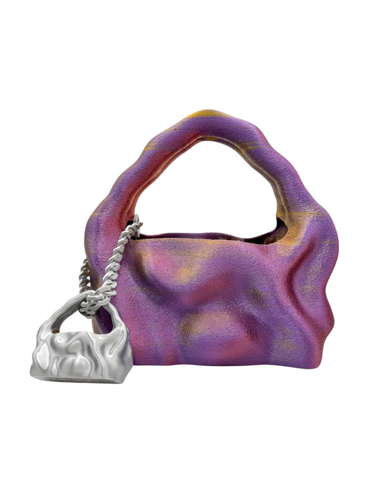 bolso grande cosmic water rojo, dorado, púrpura