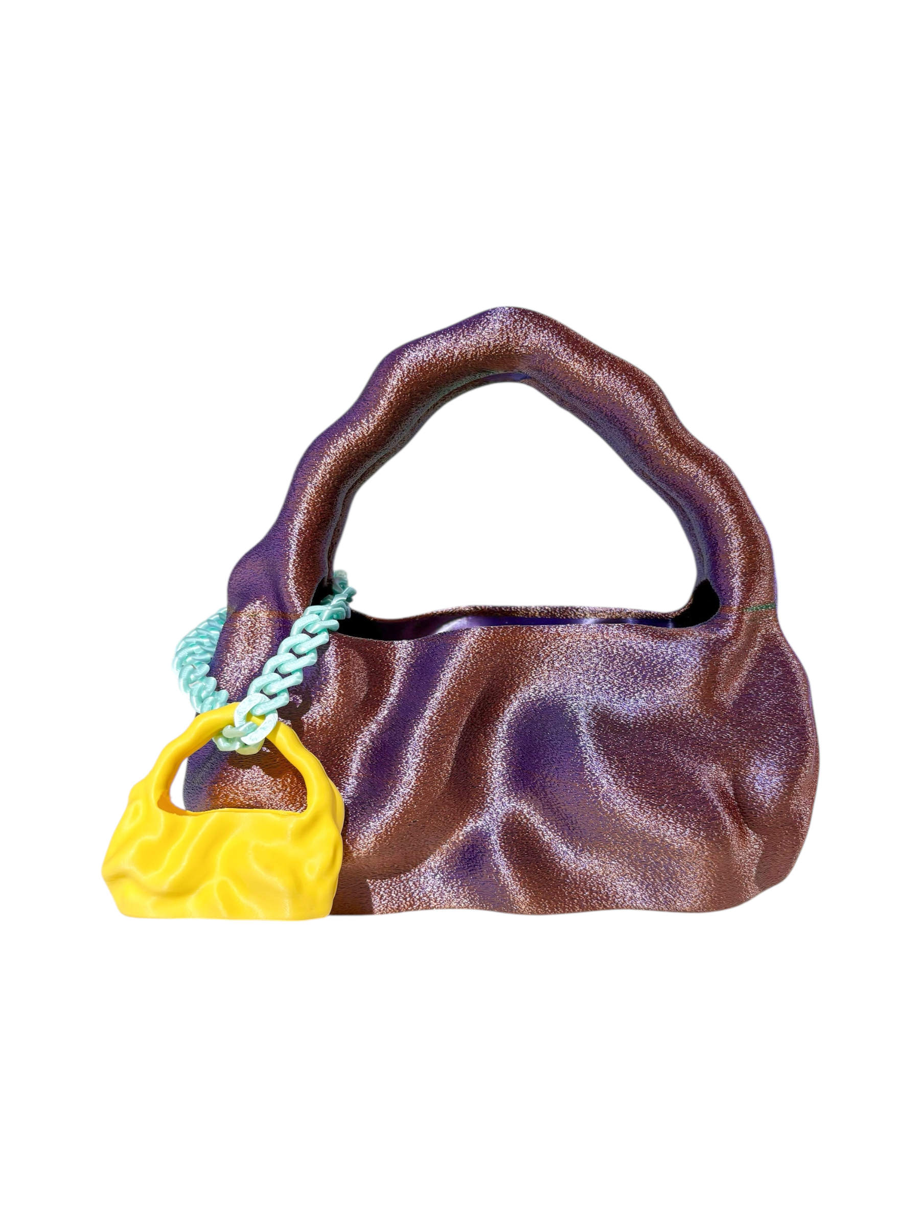 bolso grande cosmic water verde púrpura bronce