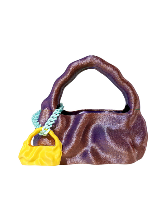 bolso grande cosmic water verde púrpura bronce