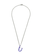 purpple glass necklace 1 letter