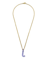 purpple glass necklace 1 letter