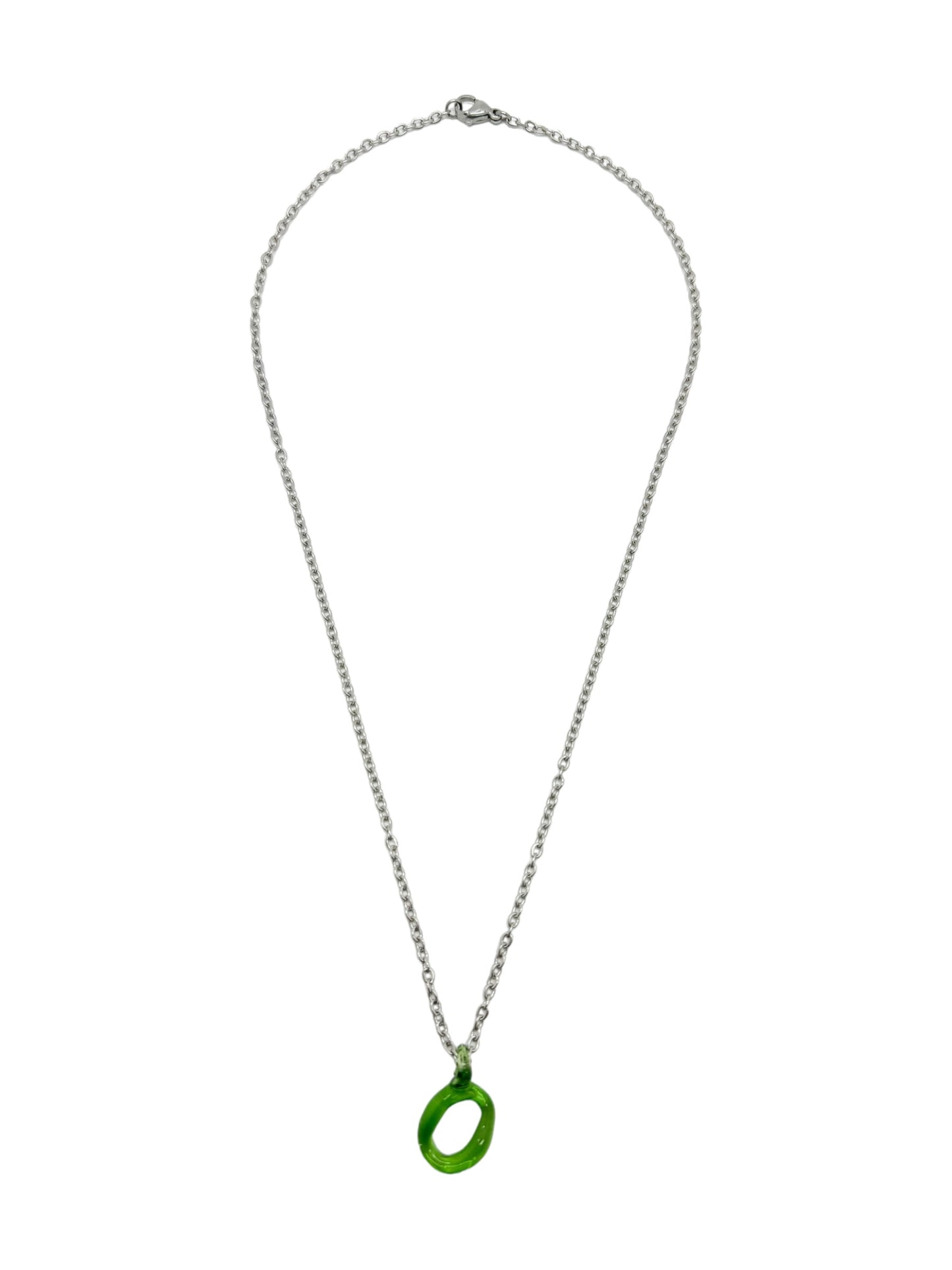 green glass necklace 1 letter