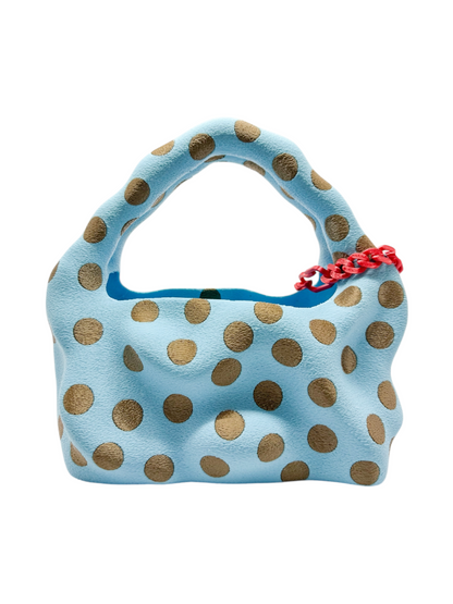 bolso grande cosmic water polka dots baby blue