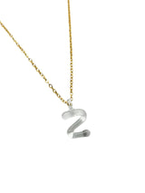 clear glass necklace 1 letter