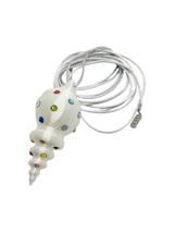 shell necklace blanco silk con cristales