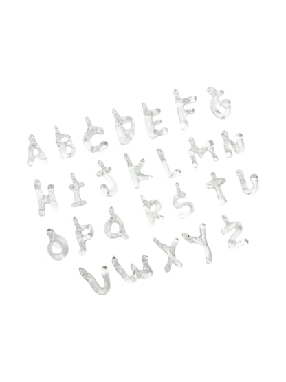 clear glass necklace 1 letter