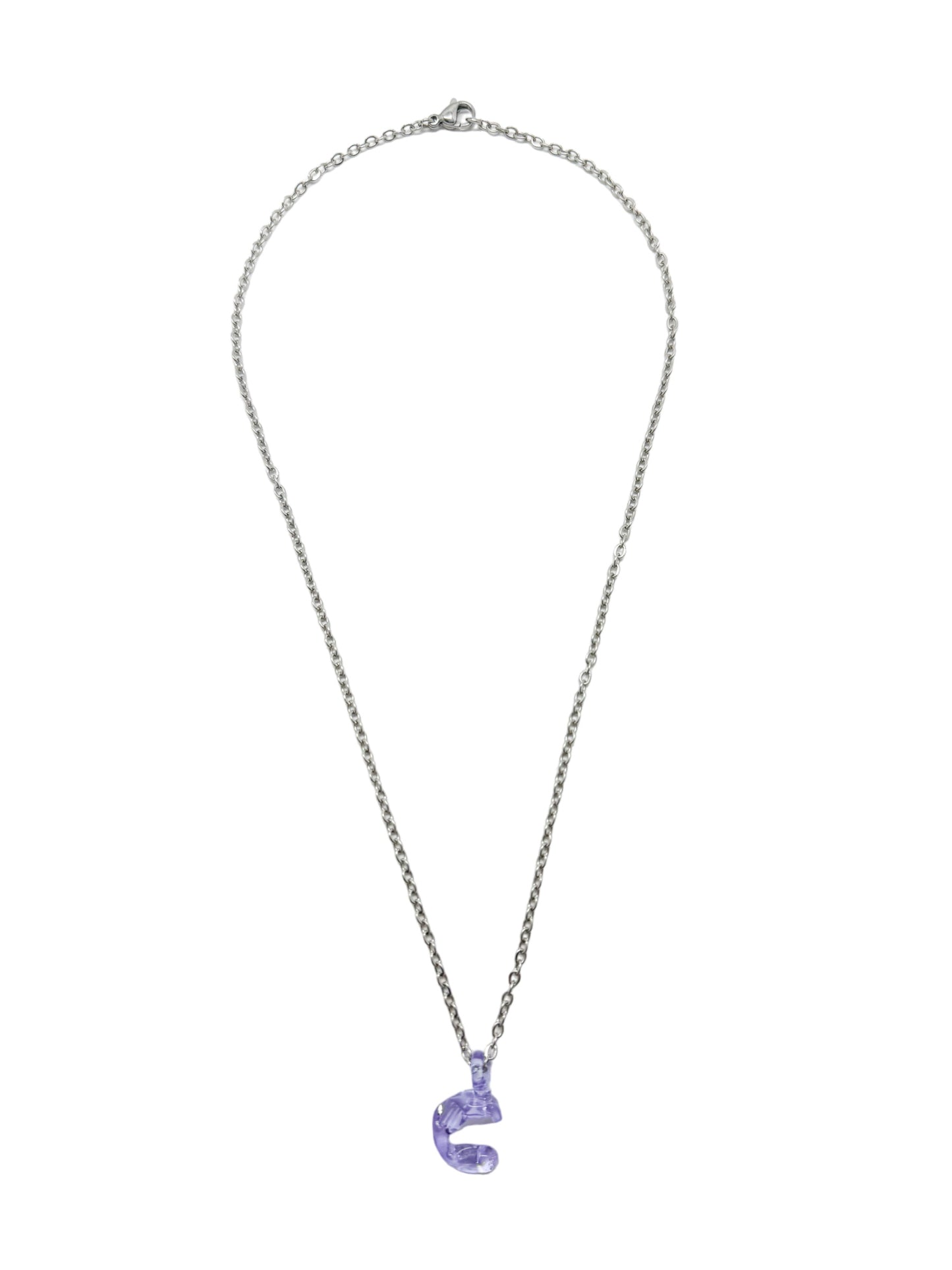 purpple glass necklace 1 letter