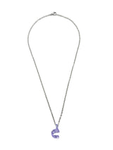 purpple glass necklace 1 letter