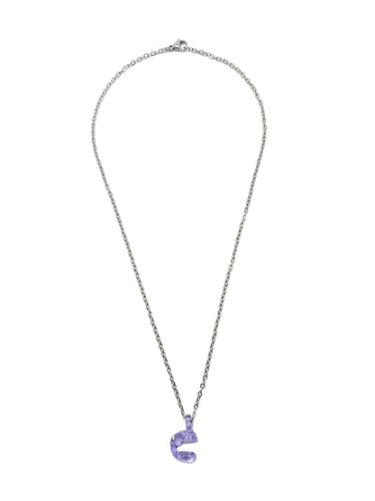 purpple glass necklace 1 letter